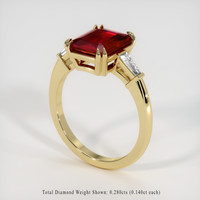 3.41 Ct. Ruby Ring, 18K Yellow Gold 2