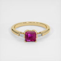 0.72 Ct. Ruby Ring, 18K Yellow Gold 1