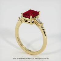 1.48 Ct. Ruby Ring, 18K Yellow Gold 2