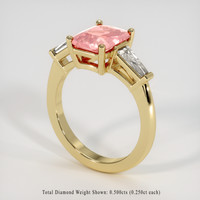1.68 Ct. Padparadscha Sapphire Ring, 18K Yellow Gold 2
