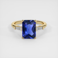 3.40 Ct. Blue Sapphire Ring, 18K Yellow Gold 1