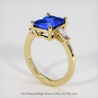 3.26 Ct. Blue Sapphire Ring, 18K Yellow Gold 2