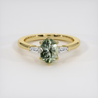 1.20 Ct. Green Sapphire Ring, 18K Yellow Gold 1