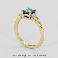 1.10 Ct. Bluish Green Sapphire Ring, 18K Yellow Gold 2
