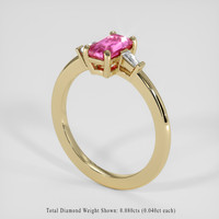 1.02 Ct. Pink Sapphire Ring, 18K Yellow Gold 2