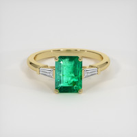 1.49 Ct. Emerald Ring, 18K Yellow Gold 1