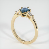 0.71 Ct. Greyish Blue Sapphire Ring, 18K Yellow Gold 2