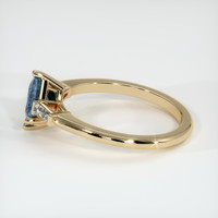 0.71 Ct. Greyish Blue Sapphire Ring, 18K Yellow Gold 4