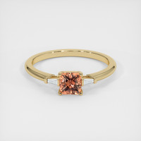 0.97 Ct. Orangish Brown Sapphire Ring, 18K Yellow Gold 1