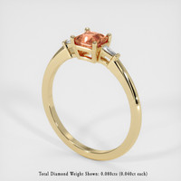 0.97 Ct. Orangish Brown Sapphire Ring, 18K Yellow Gold 2