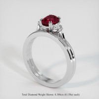 1.80 Ct. Ruby Ring, Platinum 950 2