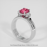 2.02 Ct. Padparadscha Sapphire Ring, Platinum 950 2
