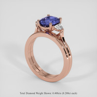 2.65 Ct. Color Change Sapphire Ring, 14K Rose Gold 2