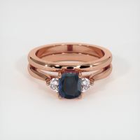 1.07 Ct. Greenish Blue Sapphire Ring, 14K Rose Gold 1