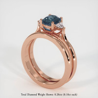 1.07 Ct. Greenish Blue Sapphire Ring, 14K Rose Gold 2