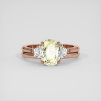3.33 Ct. Yellow Sapphire Ring, 18K Rose Gold 1