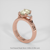 3.33 Ct. Yellow Sapphire Ring, 18K Rose Gold 2
