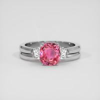 2.02 Ct. Padparadscha Sapphire Ring, 14K White Gold 1