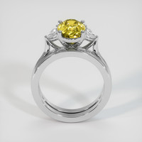 2.57 Ct. Greenish Yellow Sapphire Ring, 14K White Gold 3