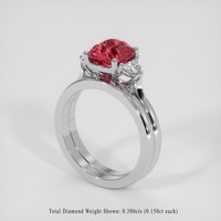2.16 Ct. Padparadscha Sapphire Ring, 18K White Gold 2