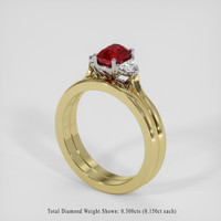 1.01 Ct. Ruby Ring, 18K White & Yellow 2