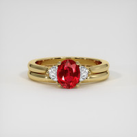 1.20 Ct. Ruby Ring, 14K Yellow Gold 1
