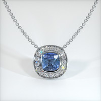 0.71 Ct. Blue Sapphire Pendant, Platinum 950 1