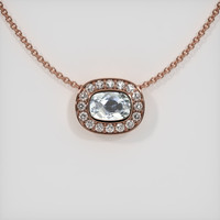 0.52 Ct. White Sapphire Pendant, 14K Rose Gold 1