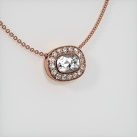 0.52 Ct. White Sapphire Pendant, 14K Rose Gold 2
