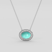 0.83 Ct. Bluish Green Turquoise Pendant, Silver 1