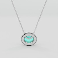 0.83 Ct. Bluish Green Turquoise Pendant, Silver 4