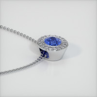 0.74 Ct. Blue Sapphire Pendant, 14K White Gold 3