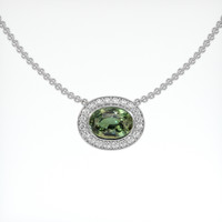 2.03 Ct. Gemstone Pendant, 14K White Gold 1
