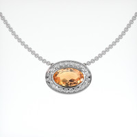 2.75 Ct. Gemstone Pendant, 14K White Gold 1