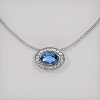 1.04 Ct. Gemstone Pendant, 14K White Gold 1