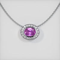 0.70 Ct. Sapphire Pendant, 14K White Gold 1