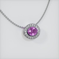 0.70 Ct. Sapphire Pendant, 14K White Gold 2
