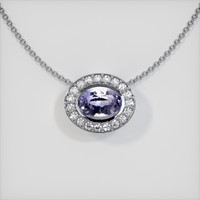 0.86 Ct. Sapphire Pendant, 14K White Gold 1
