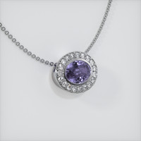 0.86 Ct. Sapphire Pendant, 14K White Gold 2