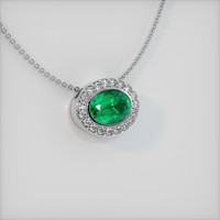 0.63 Ct. Emerald  Pendant - 18K White Gold
