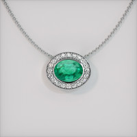 1.71 Ct. Emerald  Pendant - 18K White Gold