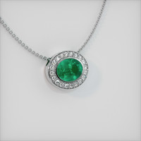 1.71 Ct. Emerald  Pendant - 18K White Gold