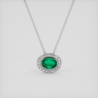 3.32 Ct. Emerald Pendant, 18K White Gold 1