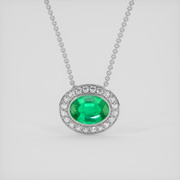 2.98 Ct. Emerald Pendant, 18K White Gold 1