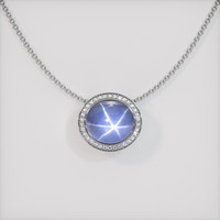 28.00 Ct. Blue Sapphire Pendant, 18K White Gold 1