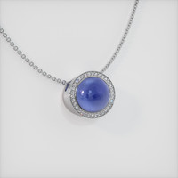 28.00 Ct. Blue Sapphire Pendant, 18K White Gold 2