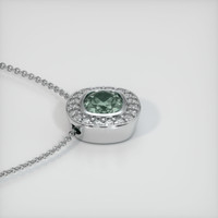 0.73 Ct. Green Sapphire Pendant, 18K White Gold 3