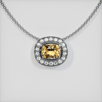 0.81 Ct. Peach Sapphire Pendant, 18K White Gold 1