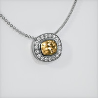 0.81 Ct. Peach Sapphire Pendant, 18K White Gold 2