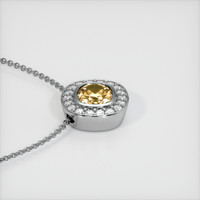 0.81 Ct. Peach Sapphire Pendant, 18K White Gold 3